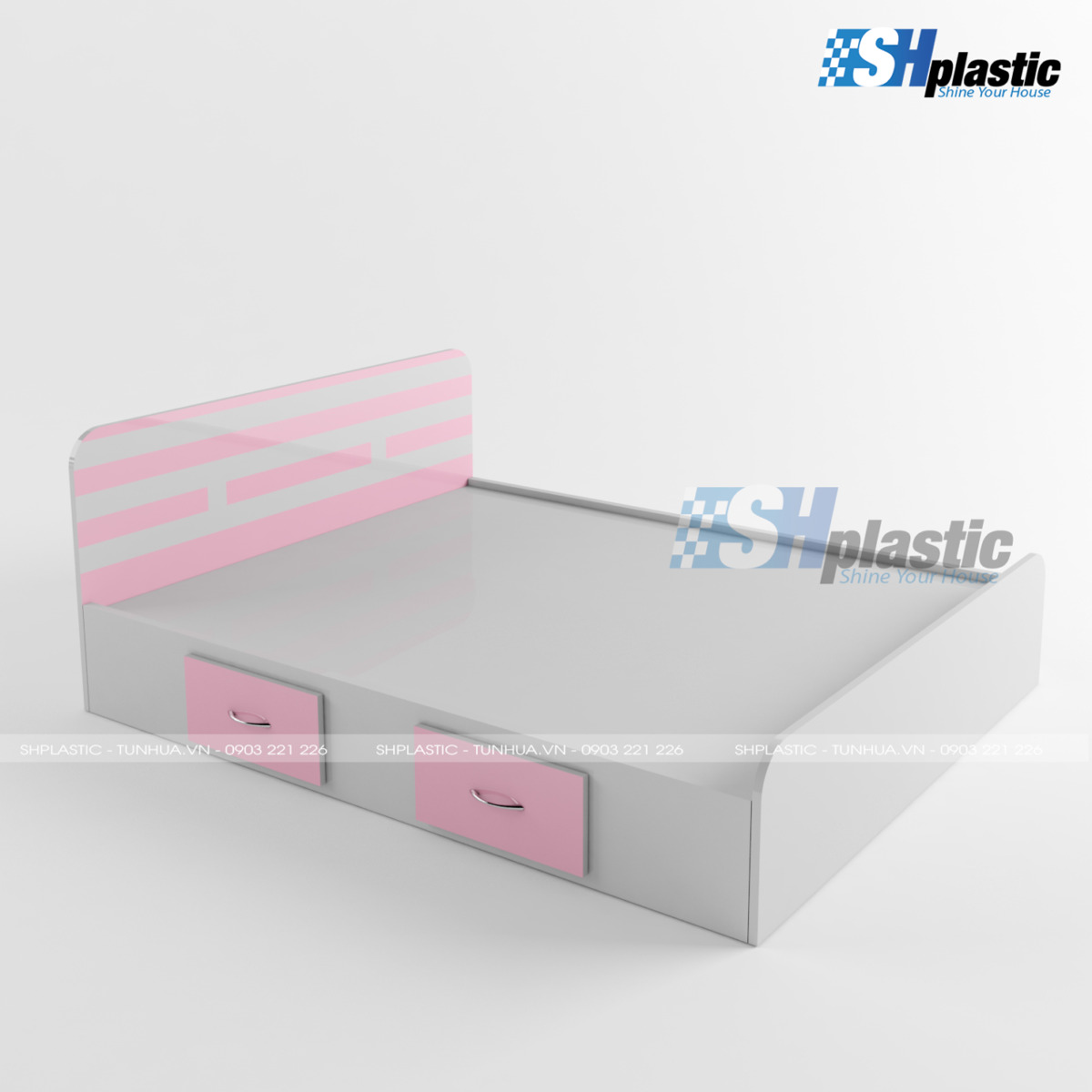 Thiết kế mẫu giường ngủ nhựa đôi cao cấp SHPlastic GN12