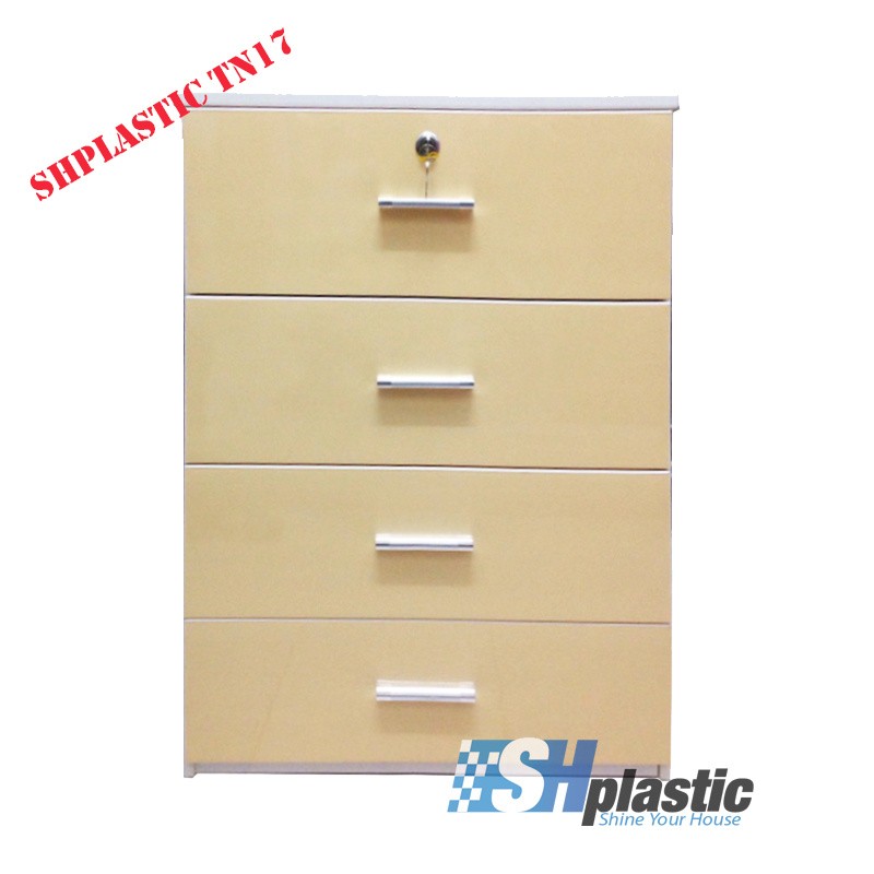 Mẫu tủ nhựa Trẻ Em 4 tầng 4 ngăn kéo / SHplastic TN17